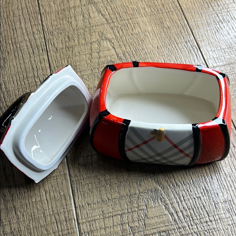 Red and Black Mini Plaid Barrel Bag - Picture 3 of 5